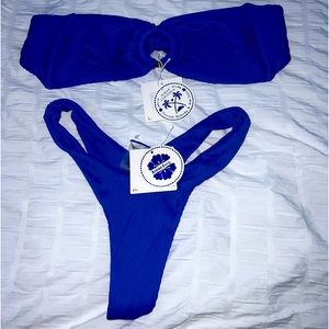 Kulani Kini Top (L) (Ocean Blue Ribbed)